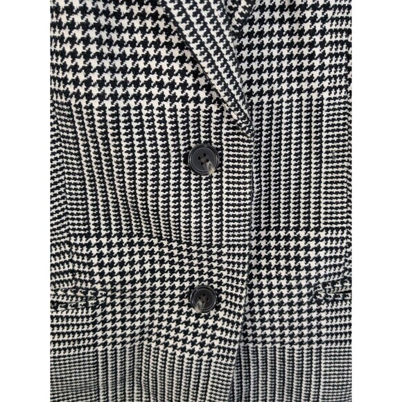 Talbots Old Money Preppy Blazer Size 12P Houndstooth Black White Plaid Retro - Picture 5 of 11
